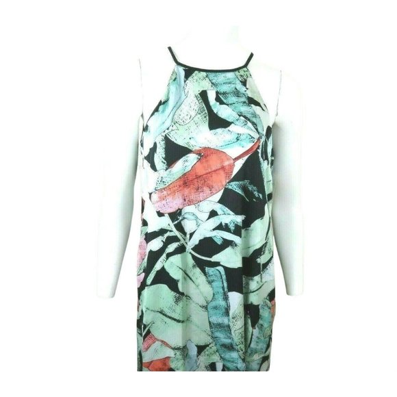 Lauren Conrad Silky Tropical Slip Dress M Midi Floral Beachy Summer New - Picture 9 of 12